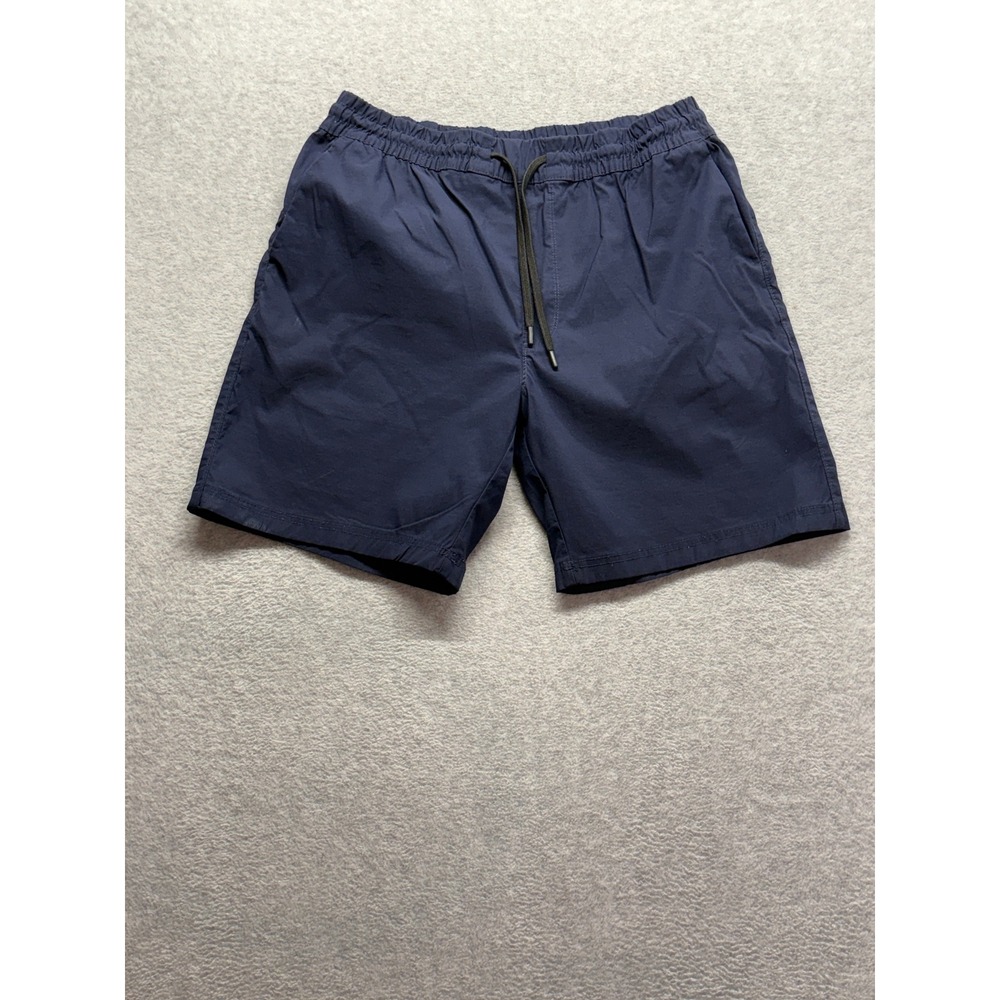 Stylus Mens Navy Blue Elastic Waist Drawstring Shorts XL Stretch Nylon Blend